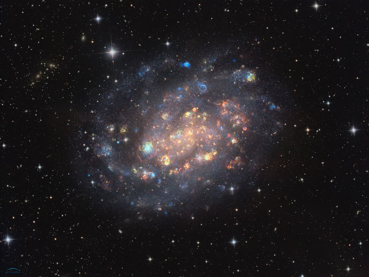 NGC 300: A Cosmic Gemstone with Stars and Gas Clouds