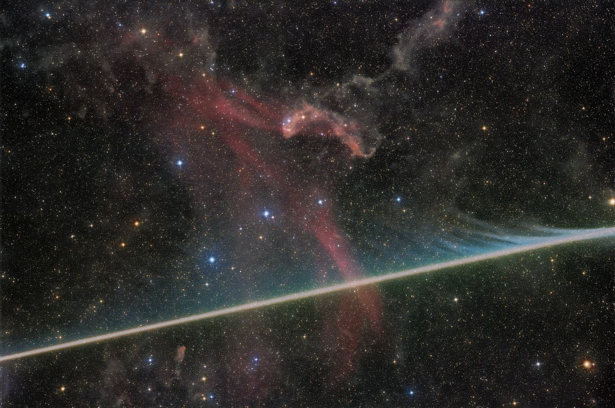 Vaporizing Meteor Photobombs the Lacerta Nebula